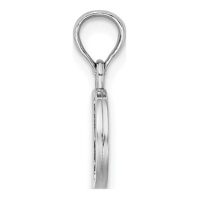 14K White Gold Block Letter D Pendant – view 3