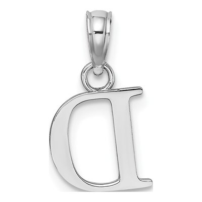 14K White Gold Block Letter D Pendant – view 5