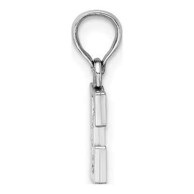 14K White Gold Letter E Pendant – view 3