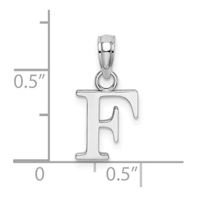 14K White Gold Letter F Pendant – view 4