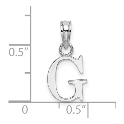 14K White Gold Letter G Pendant – view 4
