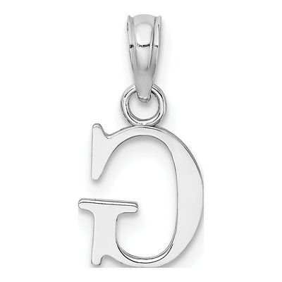14K White Gold Letter G Pendant – view 5