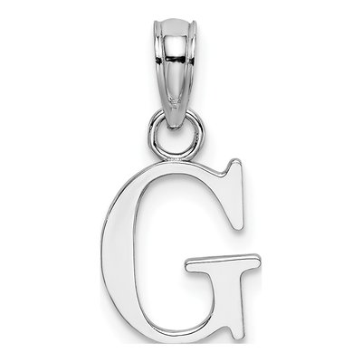 14K White Gold Letter G Pendant