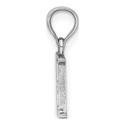 14K White Gold Letter H Pendant – view 3