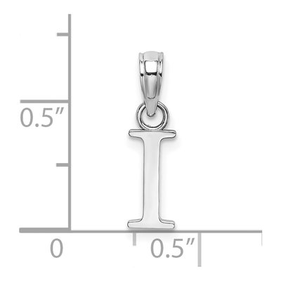 14K White Gold Initial I Pendant – view 4