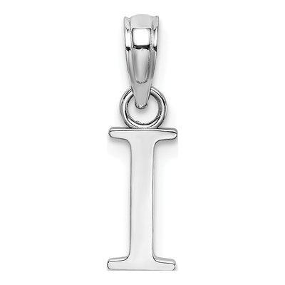 14K White Gold Initial I Pendant