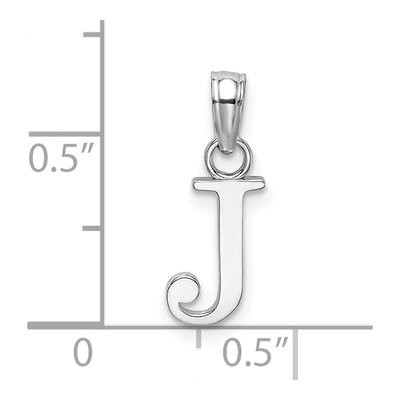 14K White Gold Letter J Pendant – view 4
