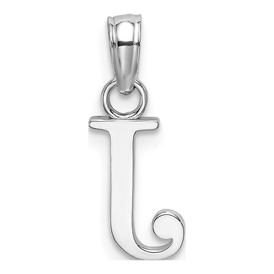 14K White Gold Letter J Pendant – view 5
