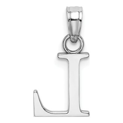 14K White Gold Letter L Pendant – view 5