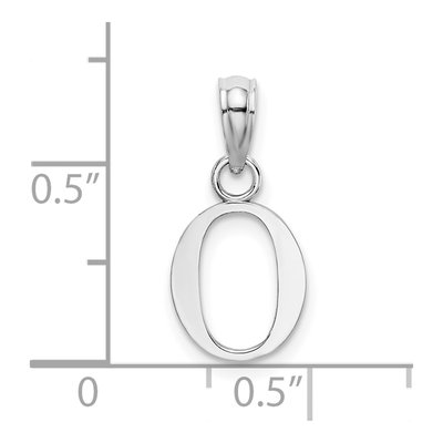 14K White Gold Letter O Pendant – view 3