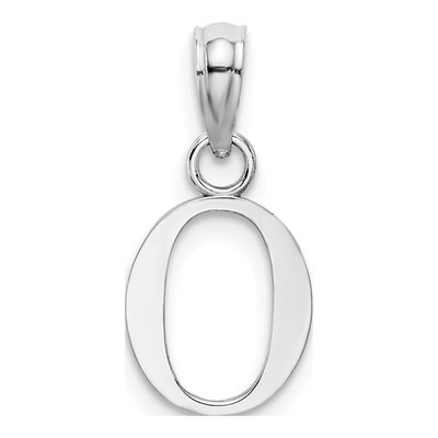 14K White Gold Letter O Pendant – view 4