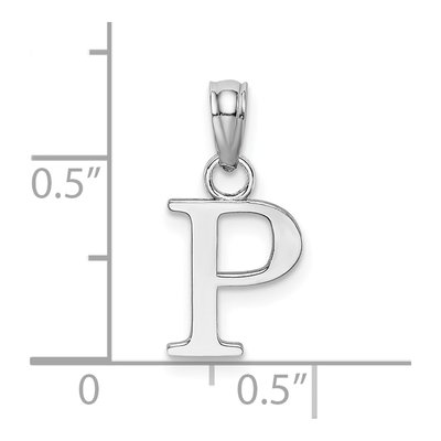 14K White Gold Letter P Pendant – view 4