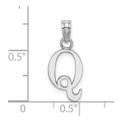 14K White Gold Letter Q Pendant – view 4