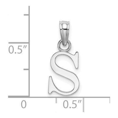 14K White Gold Letter S Pendant – view 4