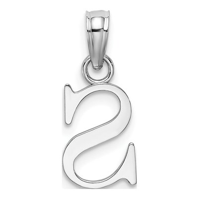 14K White Gold Letter S Pendant – view 5