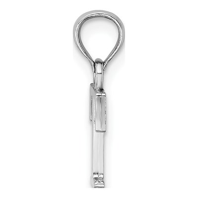 14K White Gold Letter T Pendant – view 3