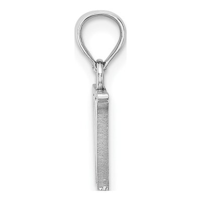 14K White Gold Letter W Pendant – view 3