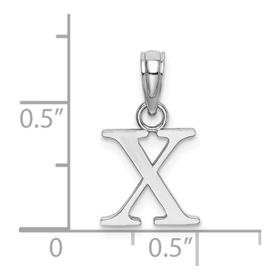 14K White Gold Letter X Pendant – view 4