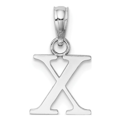 14K White Gold Letter X Pendant – view 5