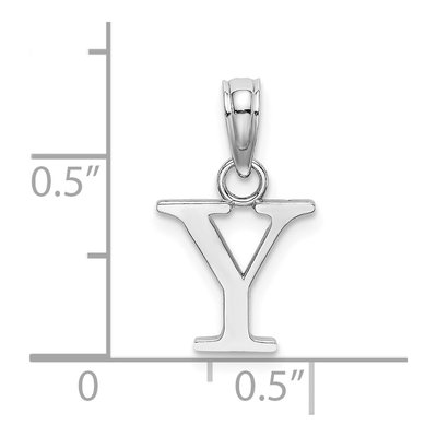 14K White Gold Letter Y Pendant – view 4
