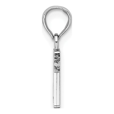 14K White Gold Block Letter Z Pendant – view 2