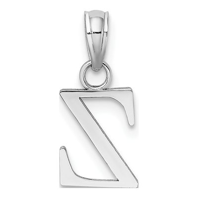 14K White Gold Block Letter Z Pendant – view 4