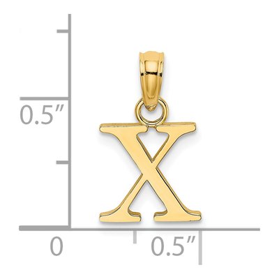 14K Yellow Gold Letter X Pendant – view 3