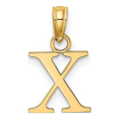 14K Yellow Gold Letter X Pendant – view 4