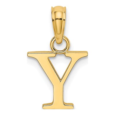 14K Yellow Gold Letter Y Pendant