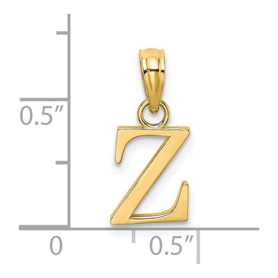 14K Yellow Gold Letter Z Pendant – view 3