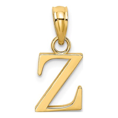 14K Yellow Gold Letter Z Pendant