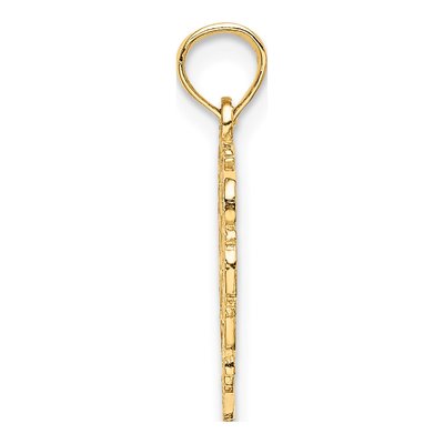 14K Yellow Gold Heart Script Initial A Charm – view 3