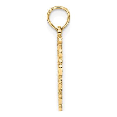 14K Yellow Gold Heart Script Initial B Charm – view 3
