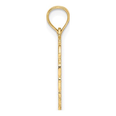14K Yellow Gold Heart Script Letter D Charm – view 3