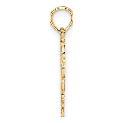 14K Yellow Gold Heart Script Letter F Charm – view 3