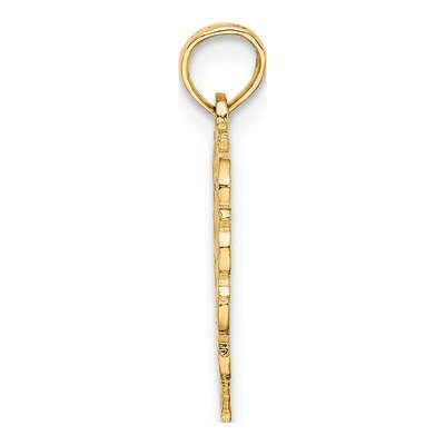 14K Yellow Gold Heart Script Letter G Charm – view 3