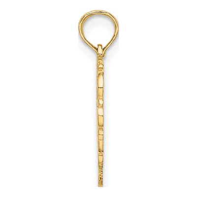 14K Yellow Gold Heart Script Letter H Charm – view 3