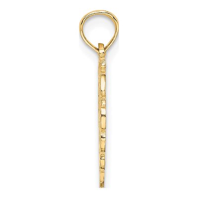 14K Yellow Gold Heart Script Initial I Charm – view 3