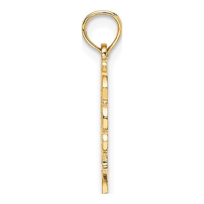 14K Yellow Gold Heart Script Letter J Charm – view 3