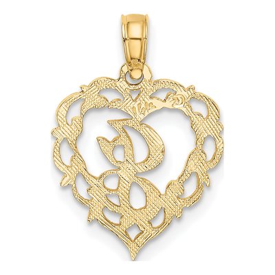 14K Yellow Gold Heart Script Letter J Charm – view 5