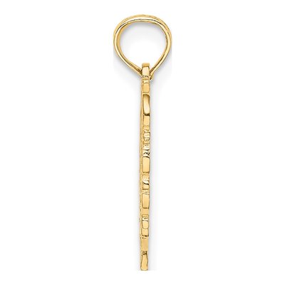 14K Yellow Gold Heart Script Letter K Charm – view 3