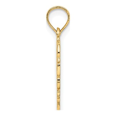 14K Yellow Gold Heart Script Letter L Charm – view 3