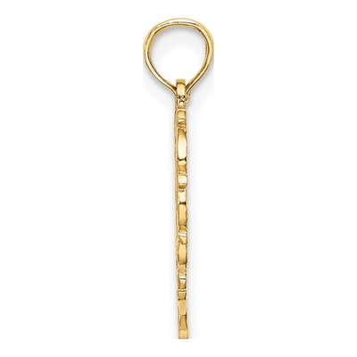 14K Yellow Gold Heart Script Letter M Charm – view 3