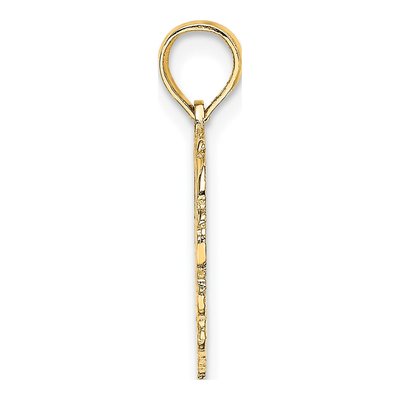 14K Yellow Gold Heart Script Letter N Charm – view 3