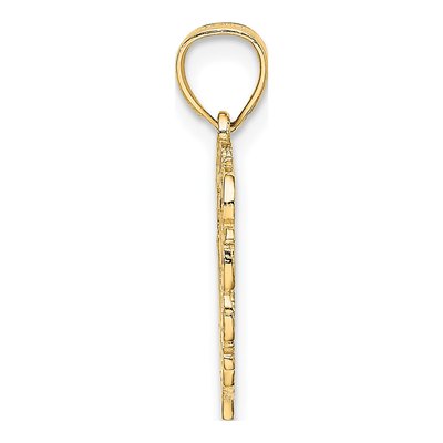 14K Yellow Gold Heart Script Letter O Charm – view 3