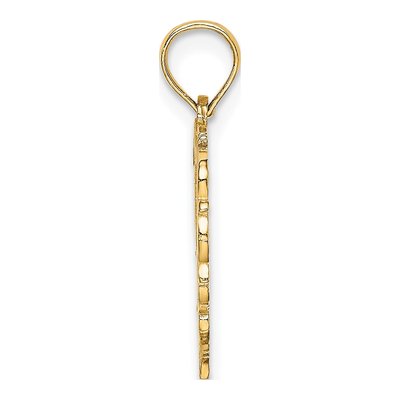 14K Yellow Gold Heart Script Letter P Charm – view 3