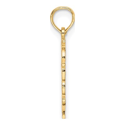 14K Yellow Gold Heart Script Letter R Charm – view 3