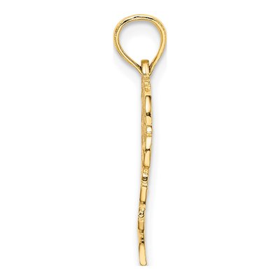 14K Yellow Gold Heart Script Letter S Charm – view 3