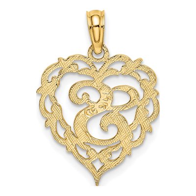 14K Yellow Gold Heart Script Letter S Charm – view 5