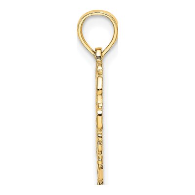 14K Yellow Gold Heart Script Letter T Charm – view 3